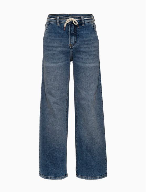 Calça Jeans Menina Wide Leg Com Cadarço Calvin Klein Jeans - Azul Claro Calça Jeans Menina Wide Leg Com Cadarço Calvin Klein Jeans Azul Claro 6