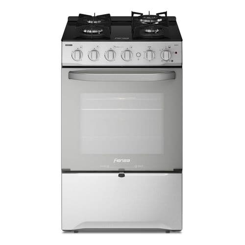 Cocina a Gas 4 Platos Fensa Experience con VaporBake y Cubierta Vidrio F 3000 RT Inox