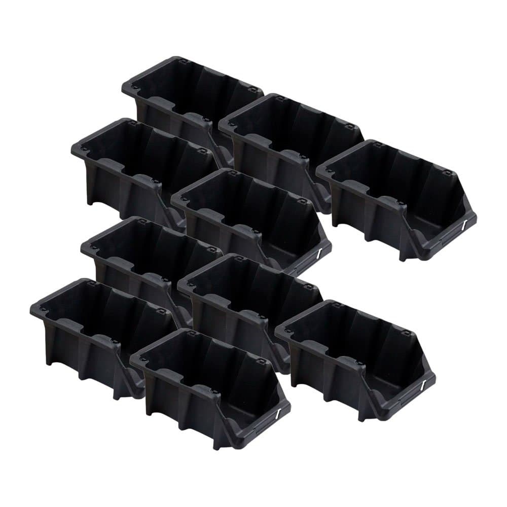Kit com 10 Gavetas Plastica Empilhavel Preta Nr 5 PRESTO-K4638