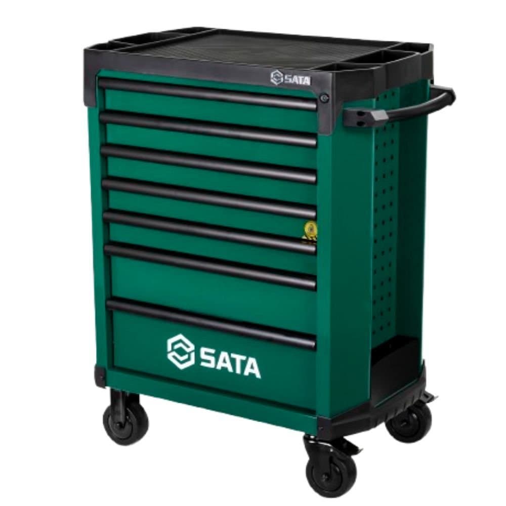 Carro para Ferramentas Profissional com 7 Gavetas Verde SATA-ST95113G