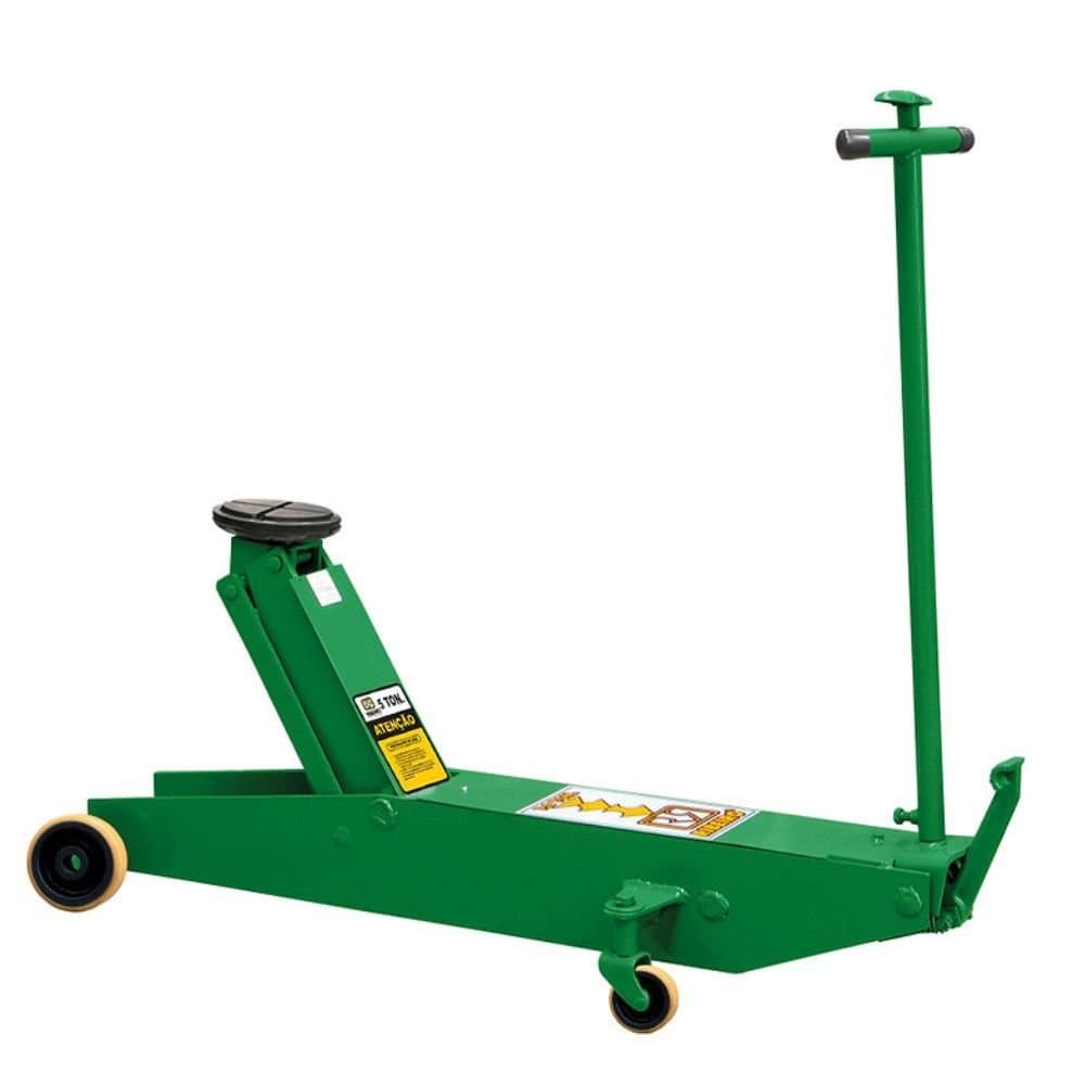 Macaco Jacare Hidraulico 5 Toneladas Verde com Roda de Ferro Profissional RIBEIRO-RM0003