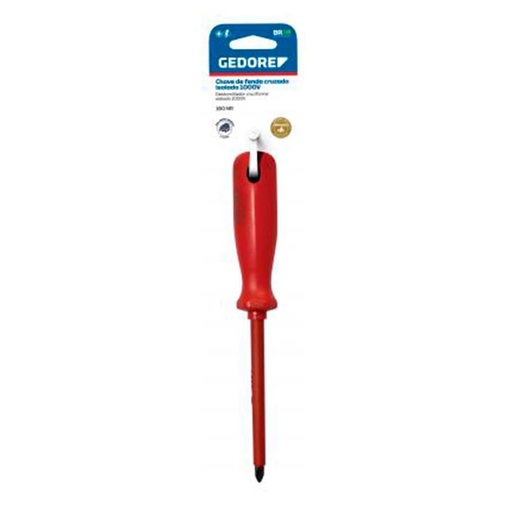 Chave de Fenda Cruzada Isolada PH2 6 X 100mm com Cartela GEDORE-160NR-14X4PH2