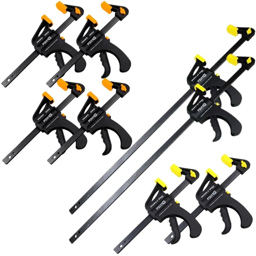 Kit com 8 Grampos Aperto Rapido Speed 4Pol6Pol24Pol Preto FORTGPRO-K8081