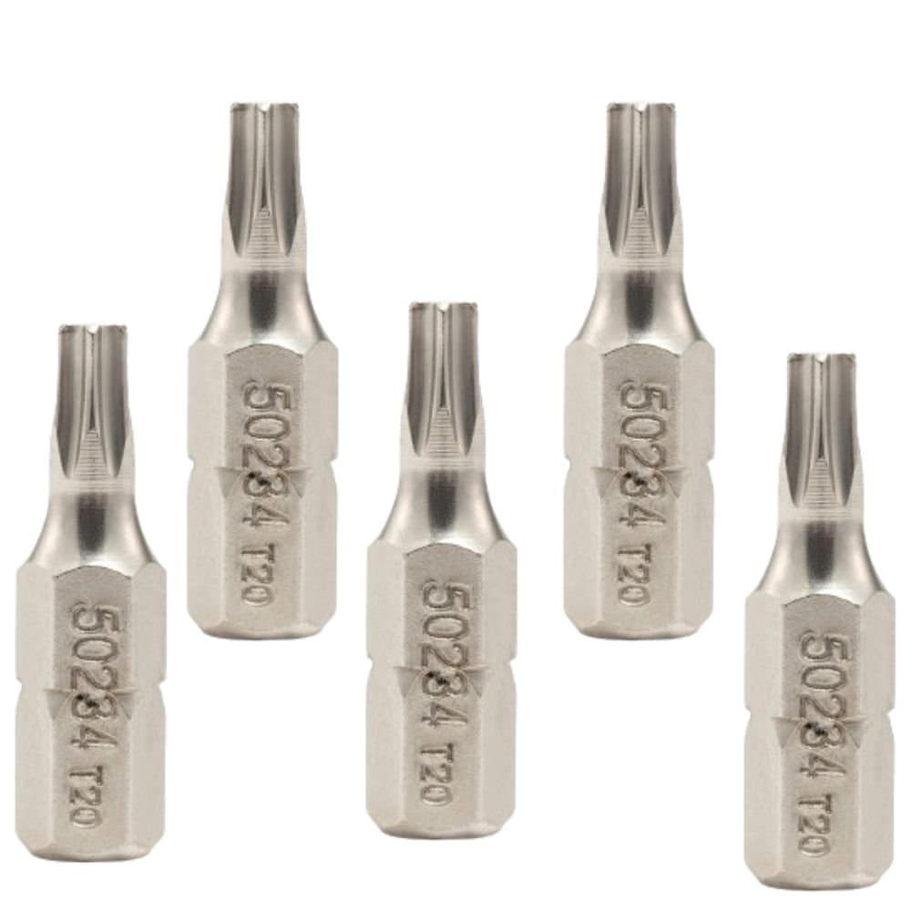Jogo de Bit Tork 25mm X T-10 com Encaixe 14 Pol 5 Pecas SATA-ST59232ST