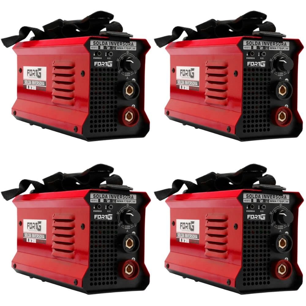 Kit com 4 Maquinas de Solda Inversora MMA170iP 170A Compacta Bivolt -FG4514 FORTGPRO-K8820