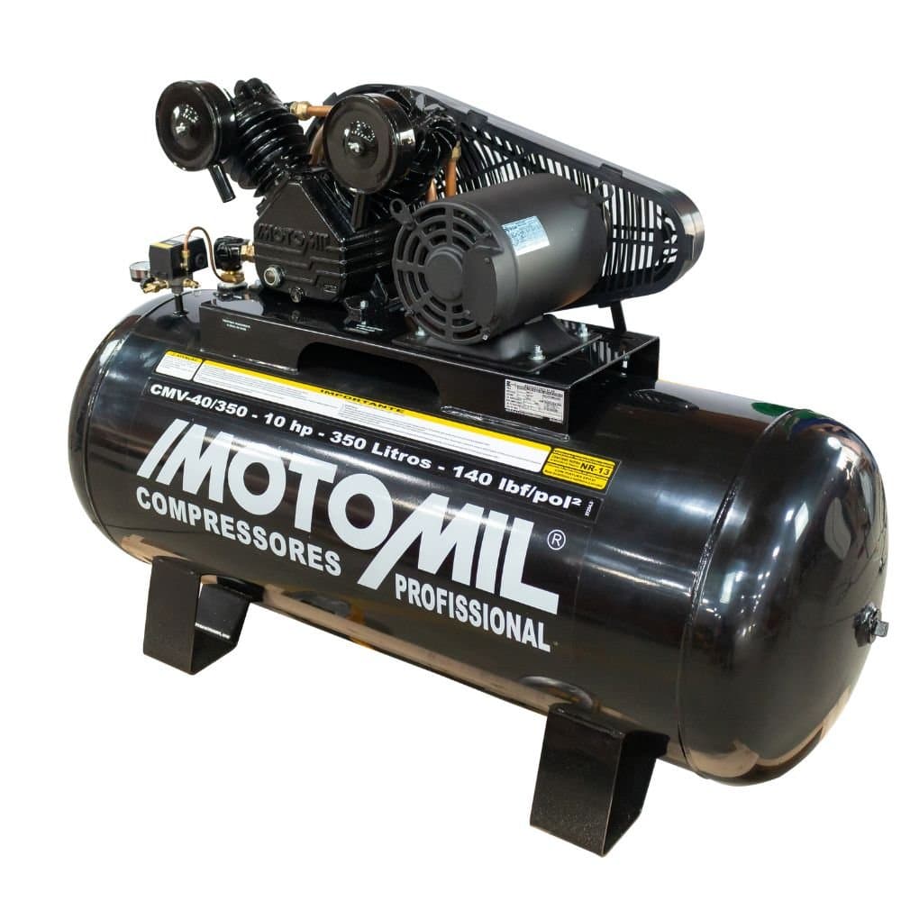 Compressor de Ar 40 Pes 350L 10HP 220380V Trifasico MOTOMIL-CMV-40350