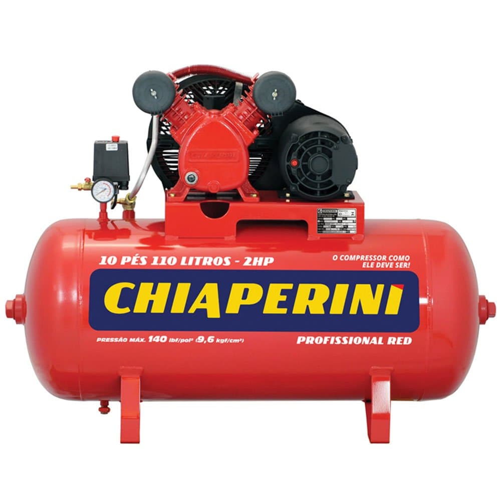Compressor de Ar Media Pressao 10 Pes 140PSI 2HP 110L 220380V - Trifasico CHIAPERINI-19751