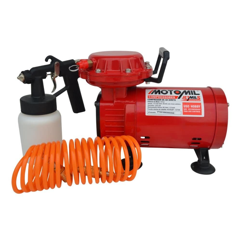 Motocompressor de Ar Direto Jetmil-S 23 Pes 13HP com Pistola de Pintura e Mangueira 110220V MOTOMIL-384112