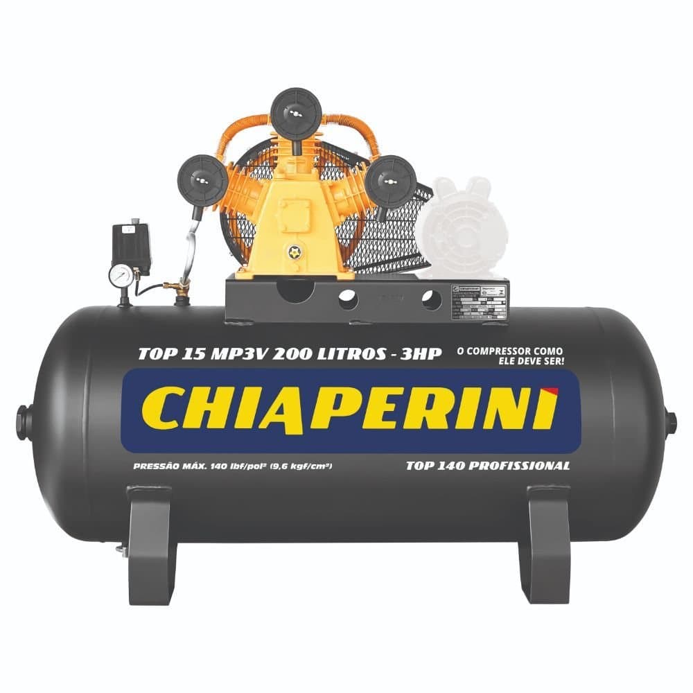 Compressor de Ar Media Pressao Top 15 MP3V 15 Pes 200L Sem Motor CHIAPERINI-9814