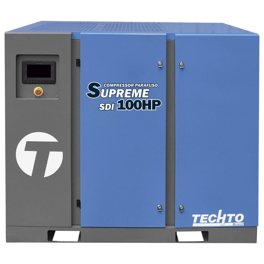 Compressor de Ar Parafuso 100HP 10bar com Inversor de Frequencia Supreme SDI 380V Trifasico TECHTO-006748