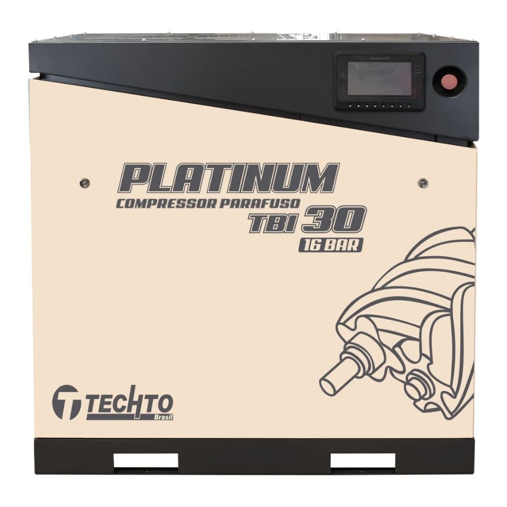 Compressor Parafuso com Inversor de Frequencia 30HP 16 Bar Platinum Trifasico 380V TECHTO-8036