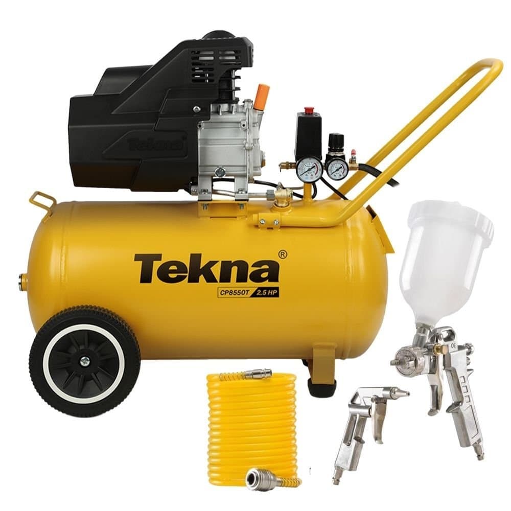 Compressor de Ar 8 pes 43L 25HP 220V CP8550T-2CK3 com Kit Acessorios de Pintura TEKNA-4940553