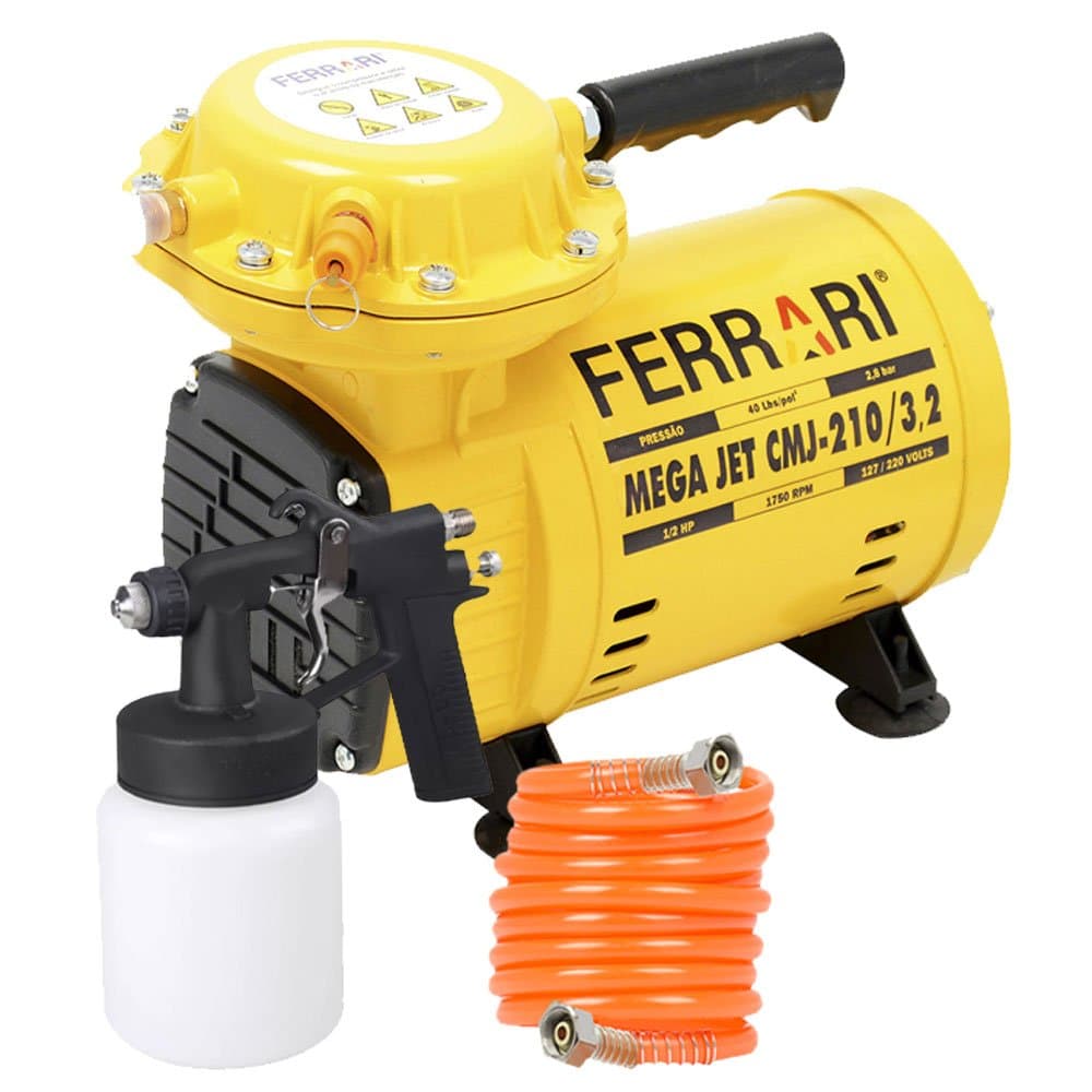 Compressor de Ar Direto Mega Jet Air 12HP 32 Pes com Kit de Pintura 110220V FERRARI-CMJ-210