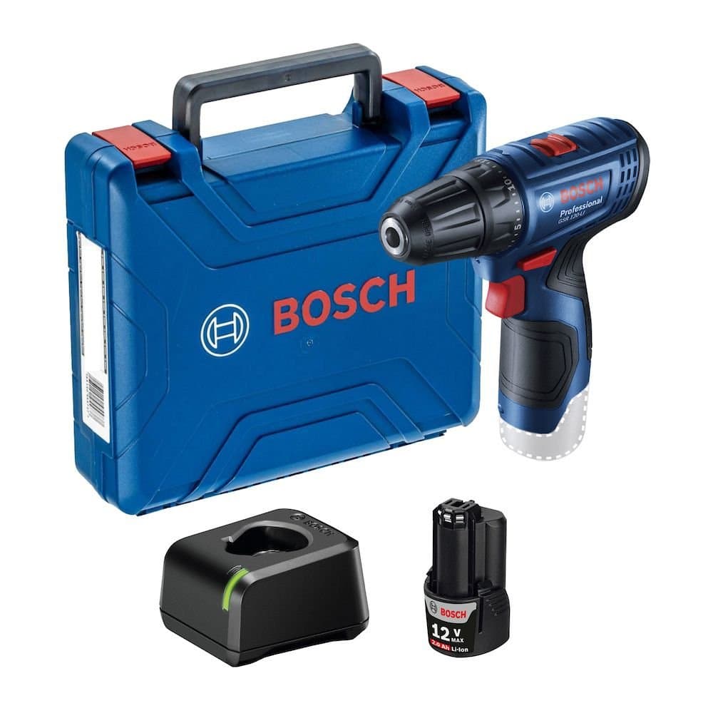 Parafusadeira Furadeira de Impacto GSB120-LI 38 Pol 12V com Bateria 20Ah Carregador Bivolt e Maleta BOSCH-06019G81E1-000