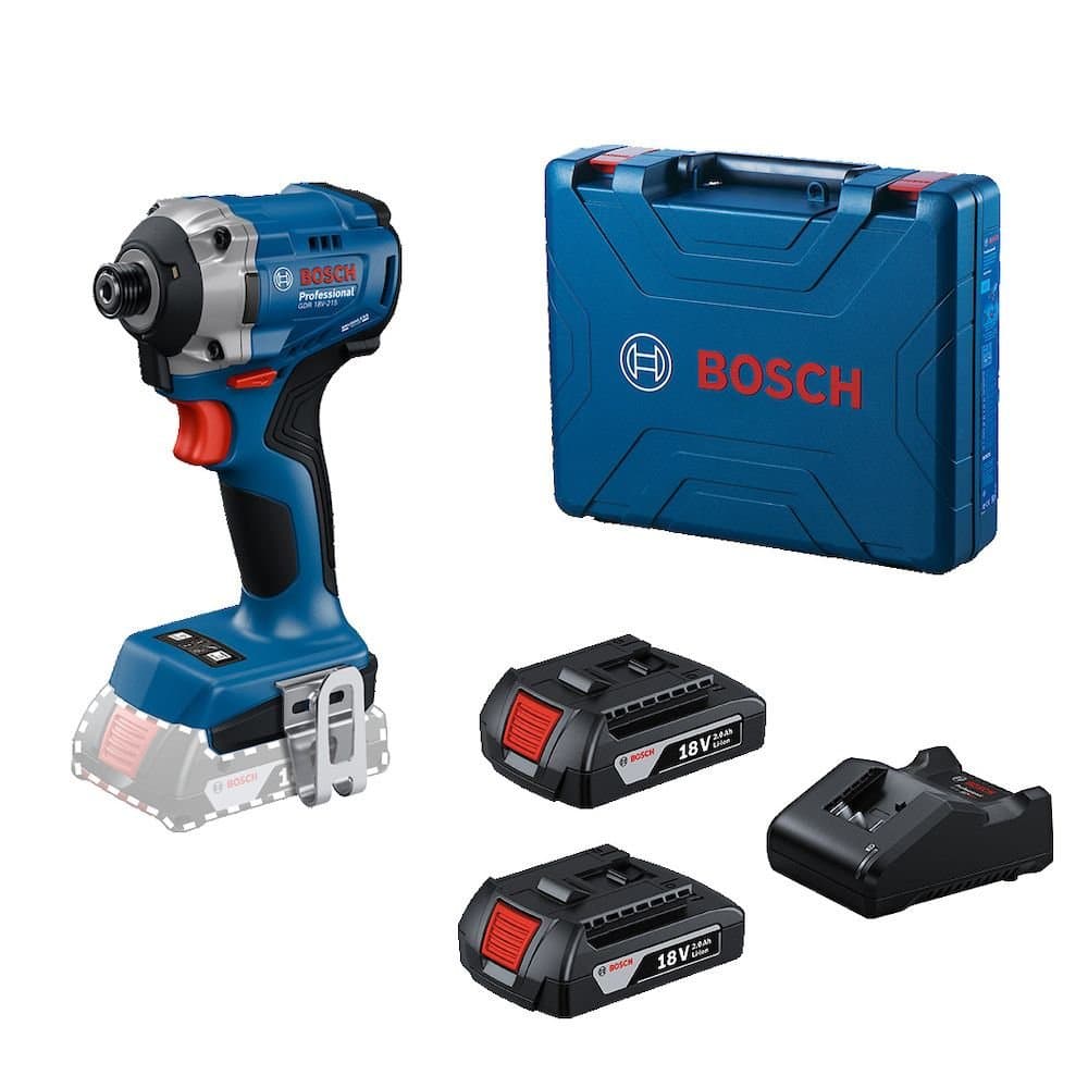 Parafusadeira de Impacto 14 Pol GDR 18V-215 18V com 2 Baterias e Maleta BOSCH-06019N20E6-000