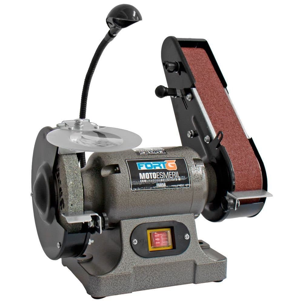 Moto Esmeril 6 Pol 375W 110V com Lixadeira de Cinta FORTGPRO-FG056