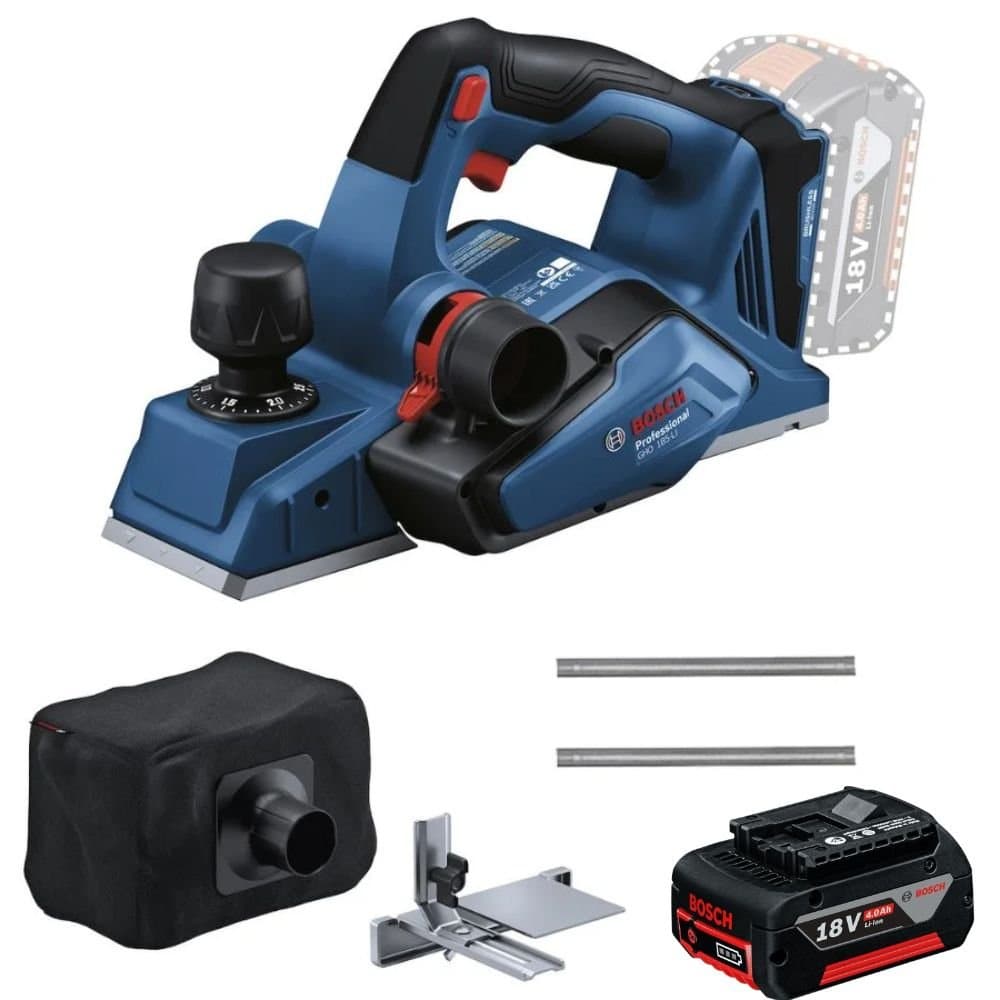 Combo Plaina a Bateria GHO 185-LI Brushless com 2 Laminas Bateria de Ions de Litio 40Ah 18V BOSCH-K8875