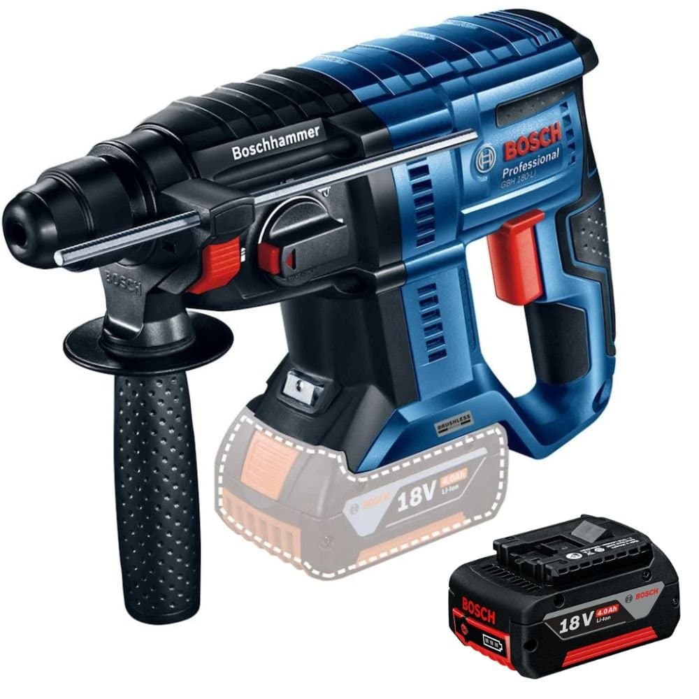 Combo Martelo Perfurador GBH 180-LI SDS Plus 18V Bateria de Ions de Litio 40Ah 18V BOSCH-K8876