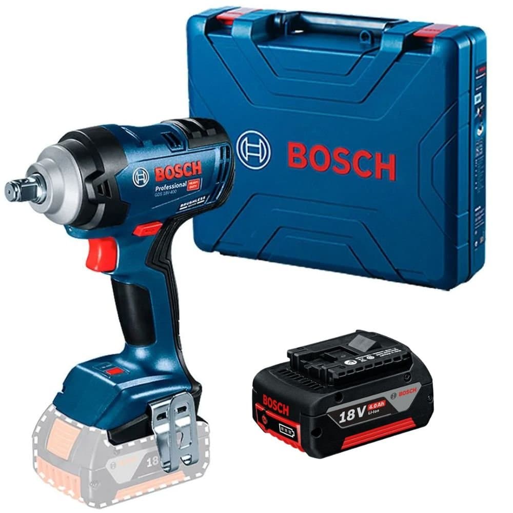 Combo Chave de Impacto GDS18V-400 12 Pol 18V Bateria de Ions de Litio 40Ah 18V BOSCH-K8900