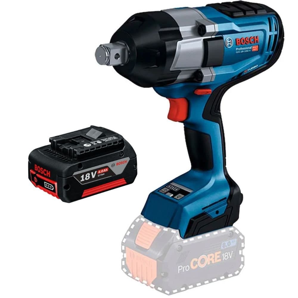Combo Chave de Impacto GDS 18V-1050 H SB 34 Pol 18V Bateria de Ions de Litio 40Ah 18V BOSCH-K8904