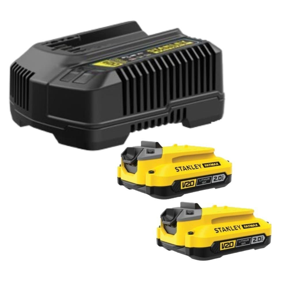 Conjunto 2 Baterias 20V MAX de Litio 4AH com Carregador Bivolt e Bolsa STANLEY-SCB224CK-BR