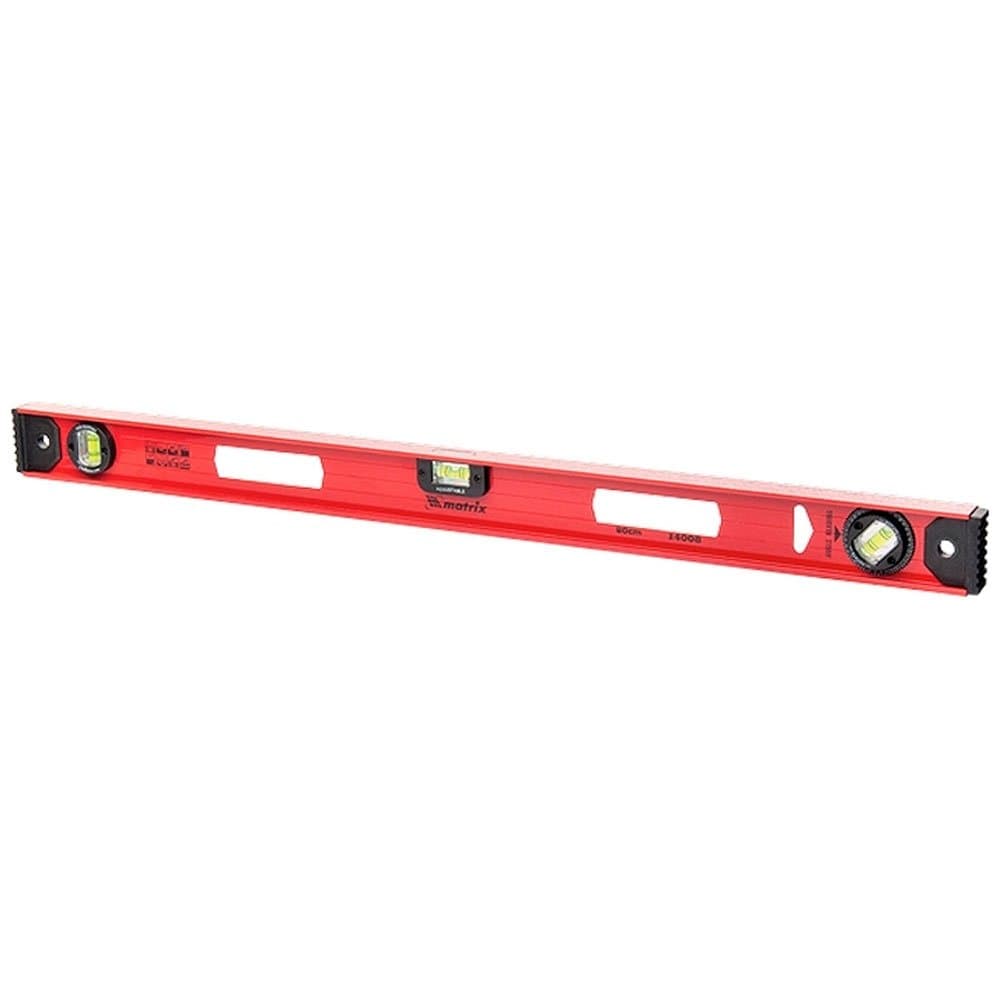 Nivel de Aluminio Reforcado Vermelho 24 Pol 600mm 2 Bolhas 1 Rotativa MTX-340069