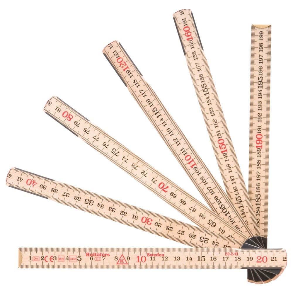 Escala Metrica Dobravel de Madeira 2m x 173mm com 10 Dobras MAD-59210 HULTAFORS-3860592100