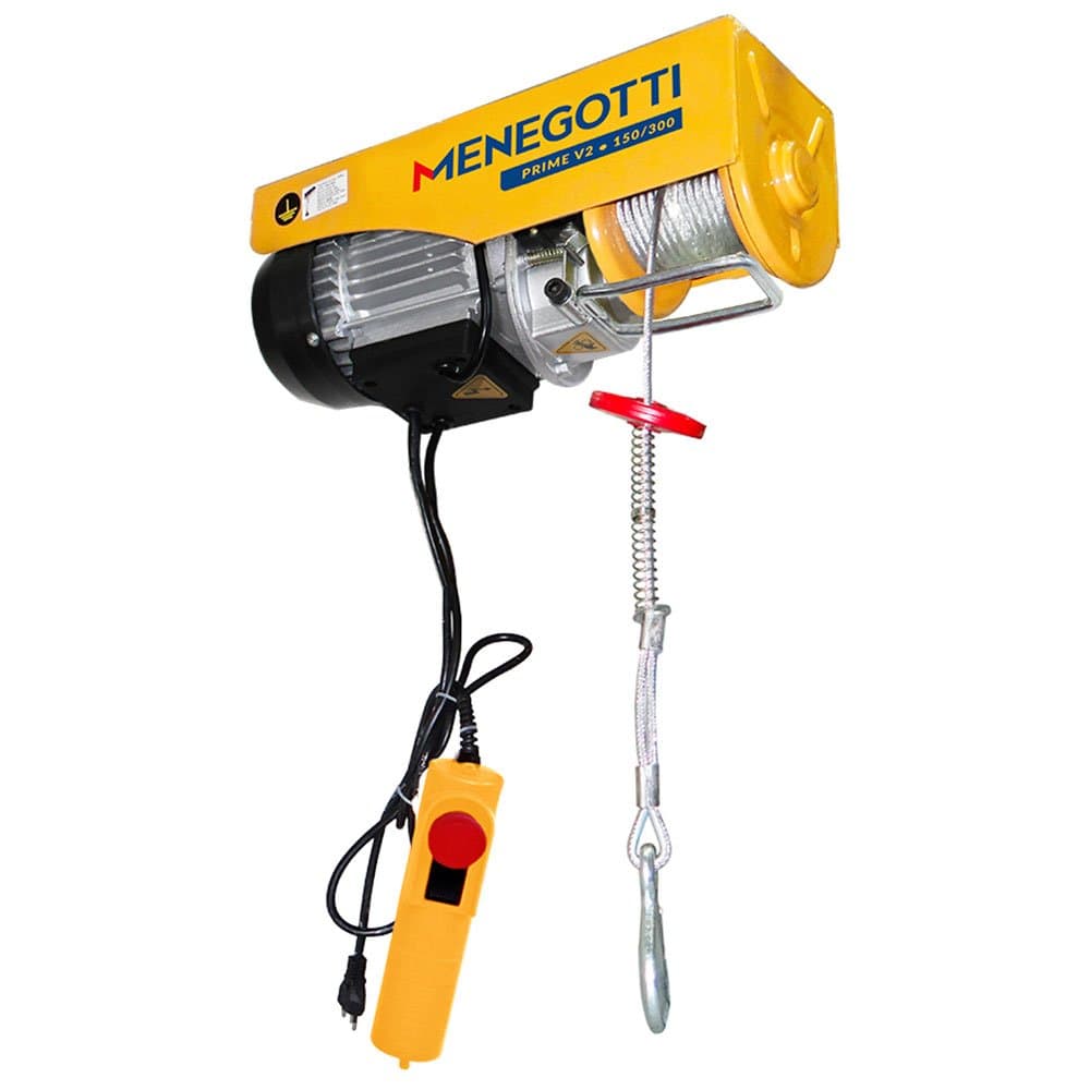 Guincho de Coluna Cabo de Aco 150300Kg 650W 110V Monofasico MENEGOTTI-PRIME-V2-150
