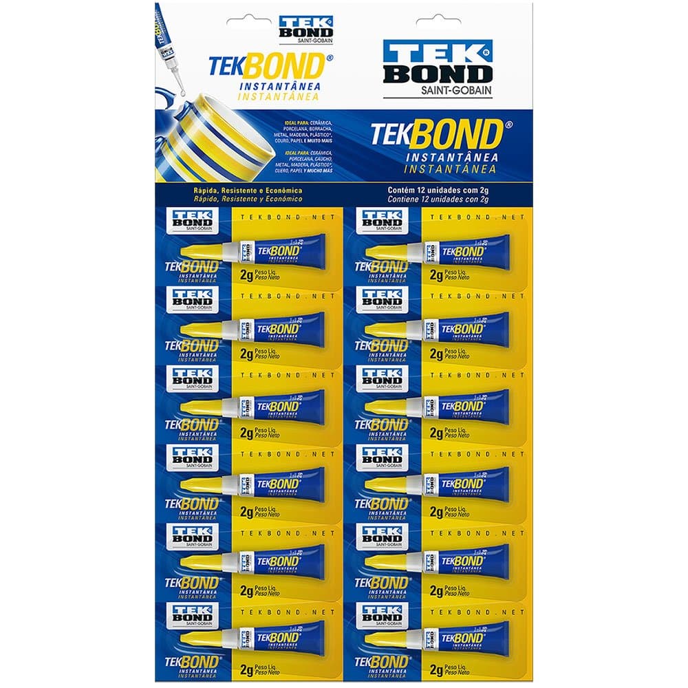 Adesivo Instantaneo 2g com 12 Unidades TEKBOND-10611000909