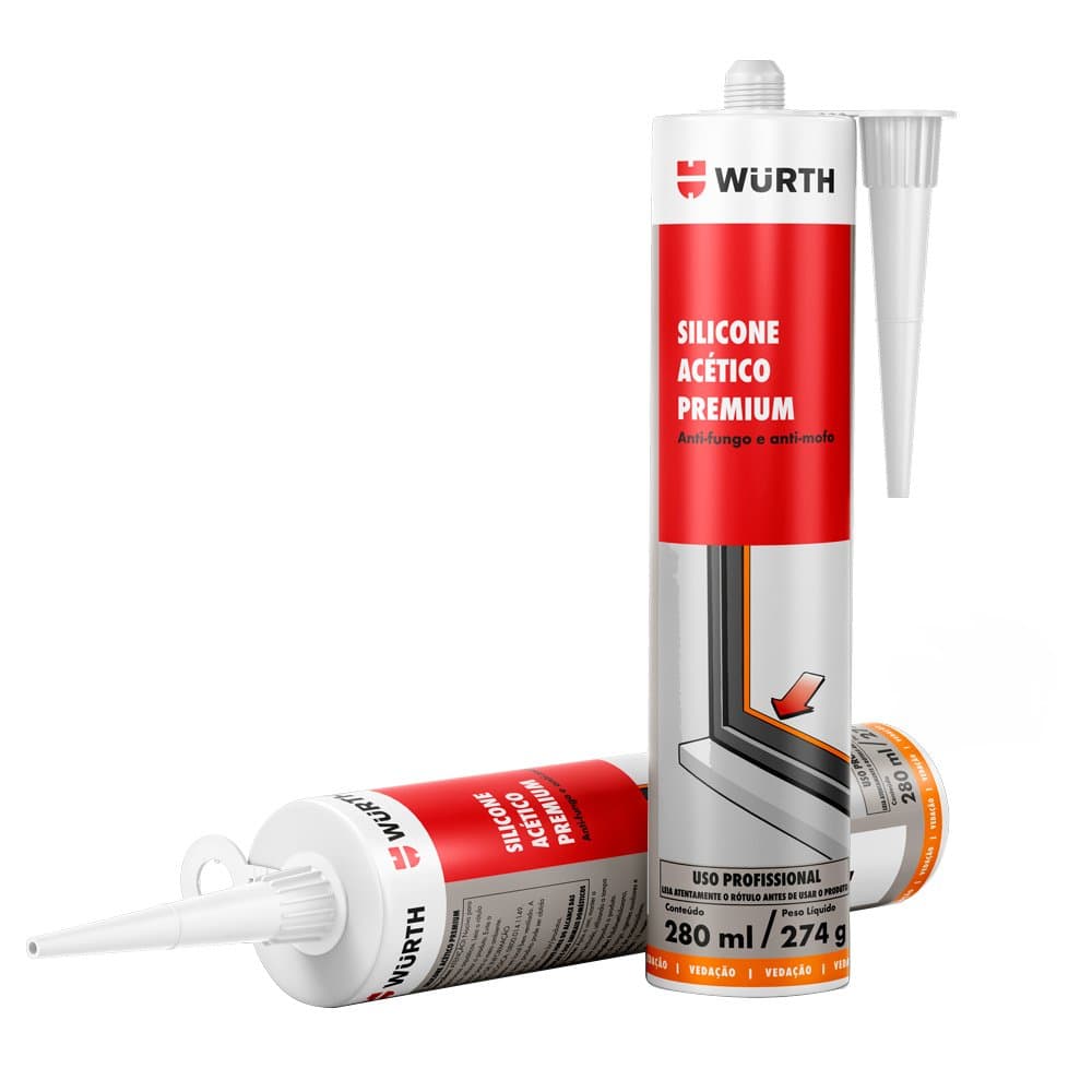 Adesivo de Silicone Acetico Pro Preto 280g WURTH-0892-301-151