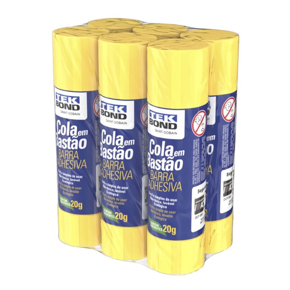 Conjunto 6 Colas Bastao Escolar Shrink 20g TEK BOND-22201020004