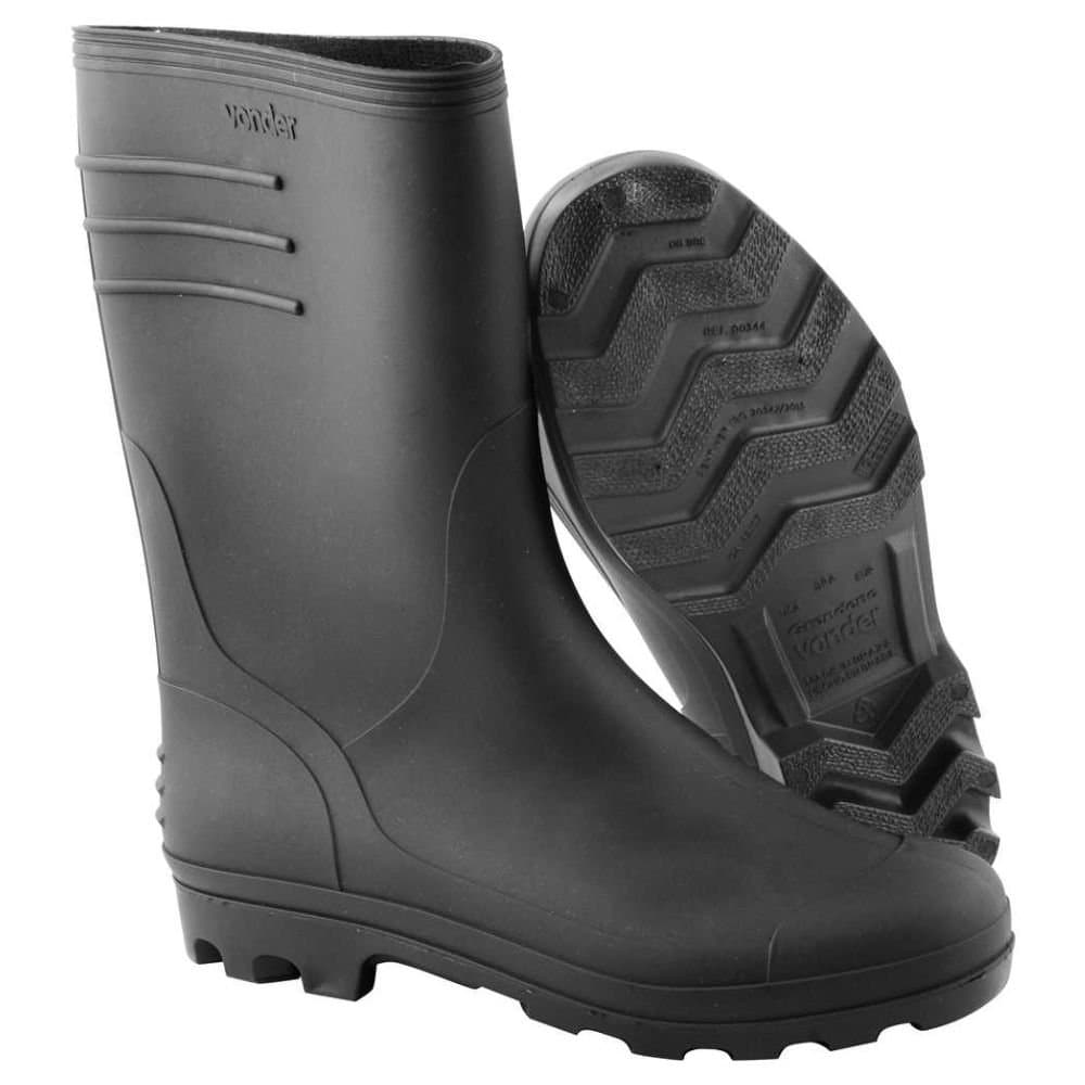Bota de Pvc Preta Cano Medio com Forro 4445 VONDER-7059444500