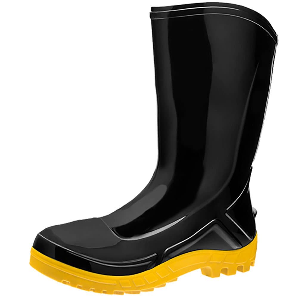 Bota de PVC Preto com Solado Amarelo Cano Medio com Forro n40 Vulcaflex CA 42291 110VFLEXF-PRA MARLUVAS-700448-40