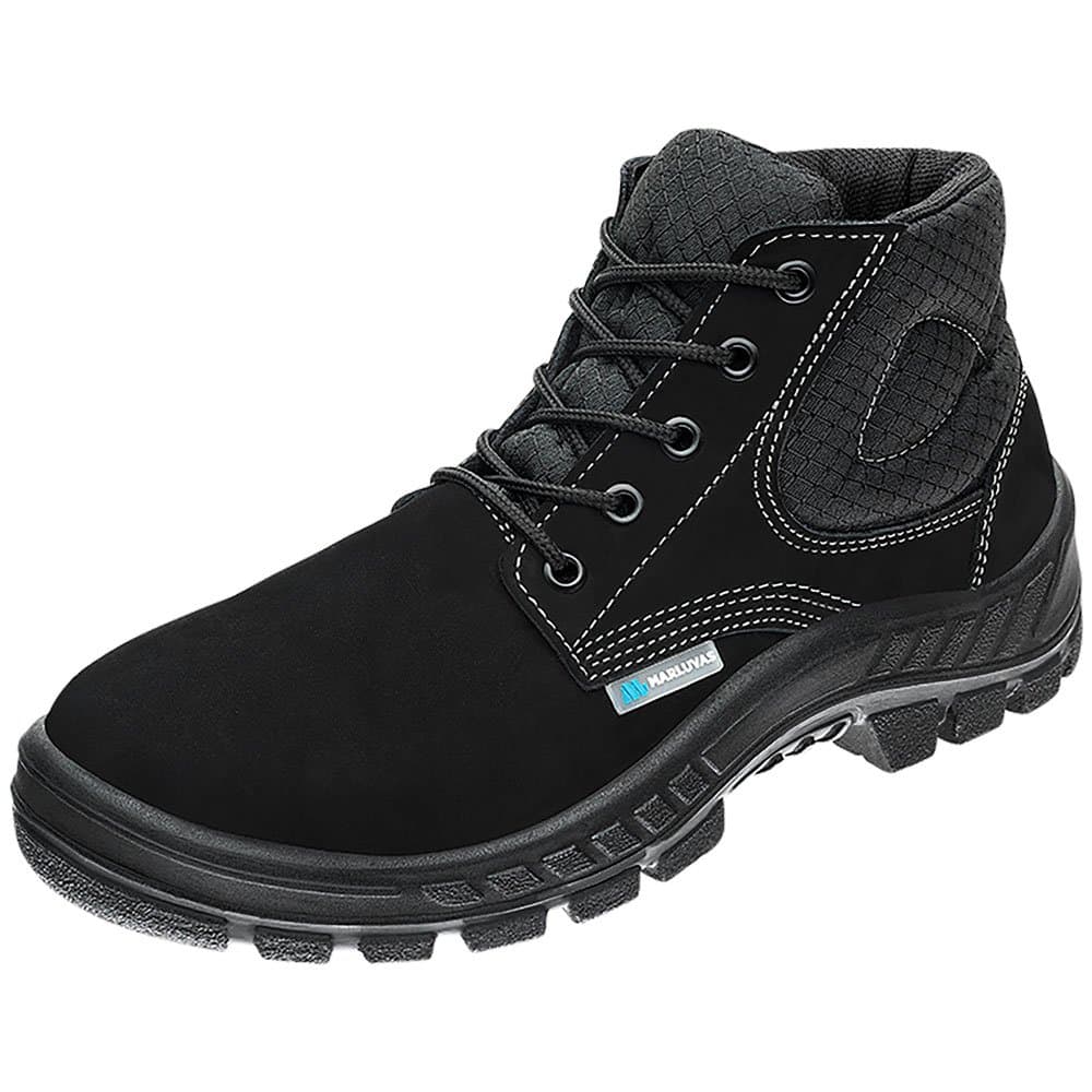 Botina de Seguranca Nobuck Preto com Cadarco n41 CA 45611 50B26-CB-BP MARLUVAS-700457-41