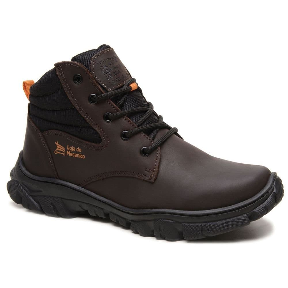 Bota de Seguranca em Couro Crazy Horse Cafe com CA Tamanho 42 LOJA DO MECANICO-3456251438647
