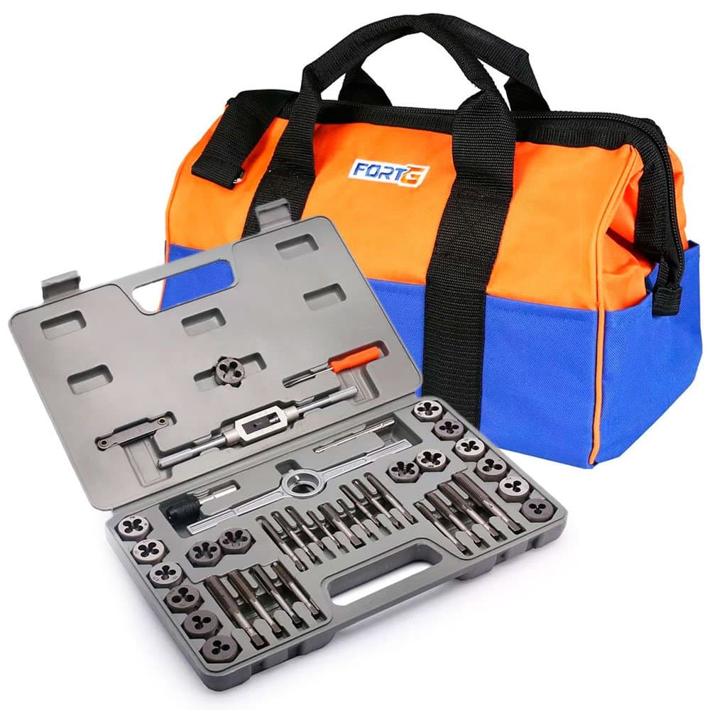 Combo Jogo de Macho e Tarracha FG8461 40 Pecas Bolsa para Ferramentas Reforcada FORTGPRO-K1838