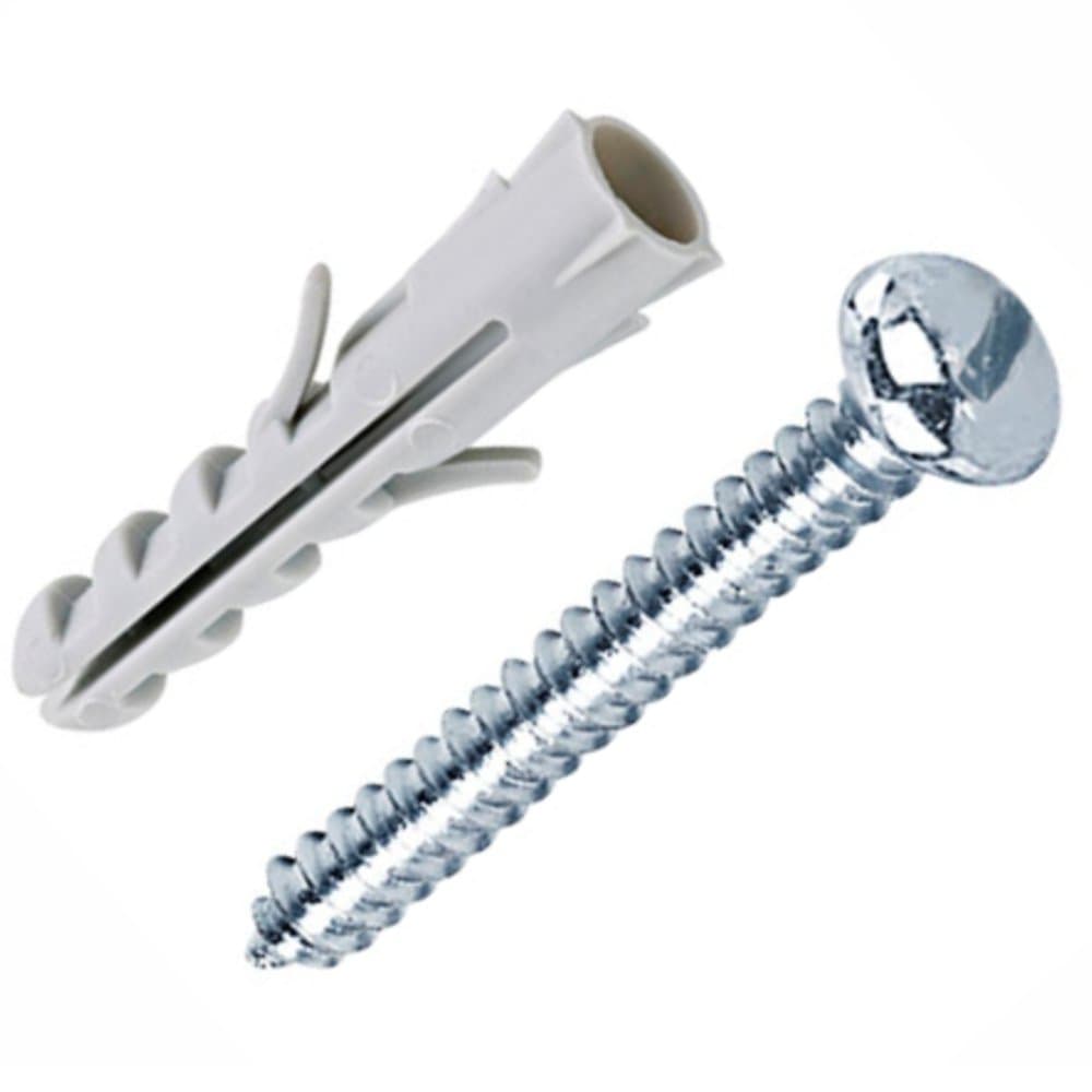 Bucha de Nylon com Parafuso Fenda Simples Cabeca Panela 6mm 10 Unidades BEMFIXA-3272