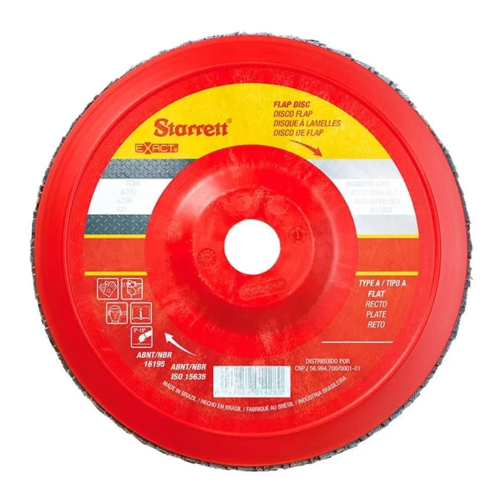 Disco Flap em Nylon Reto Tipo A 115 mm com Grao de Zirconio 80 STARRETT-FDX115-80NF