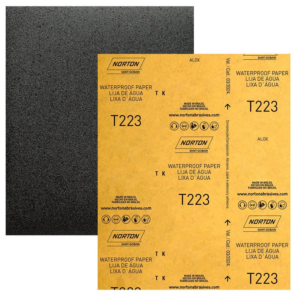 Folha de Lixa Dagua Grao 180 225x275mm com 50 Unidades NORTON-66261161501