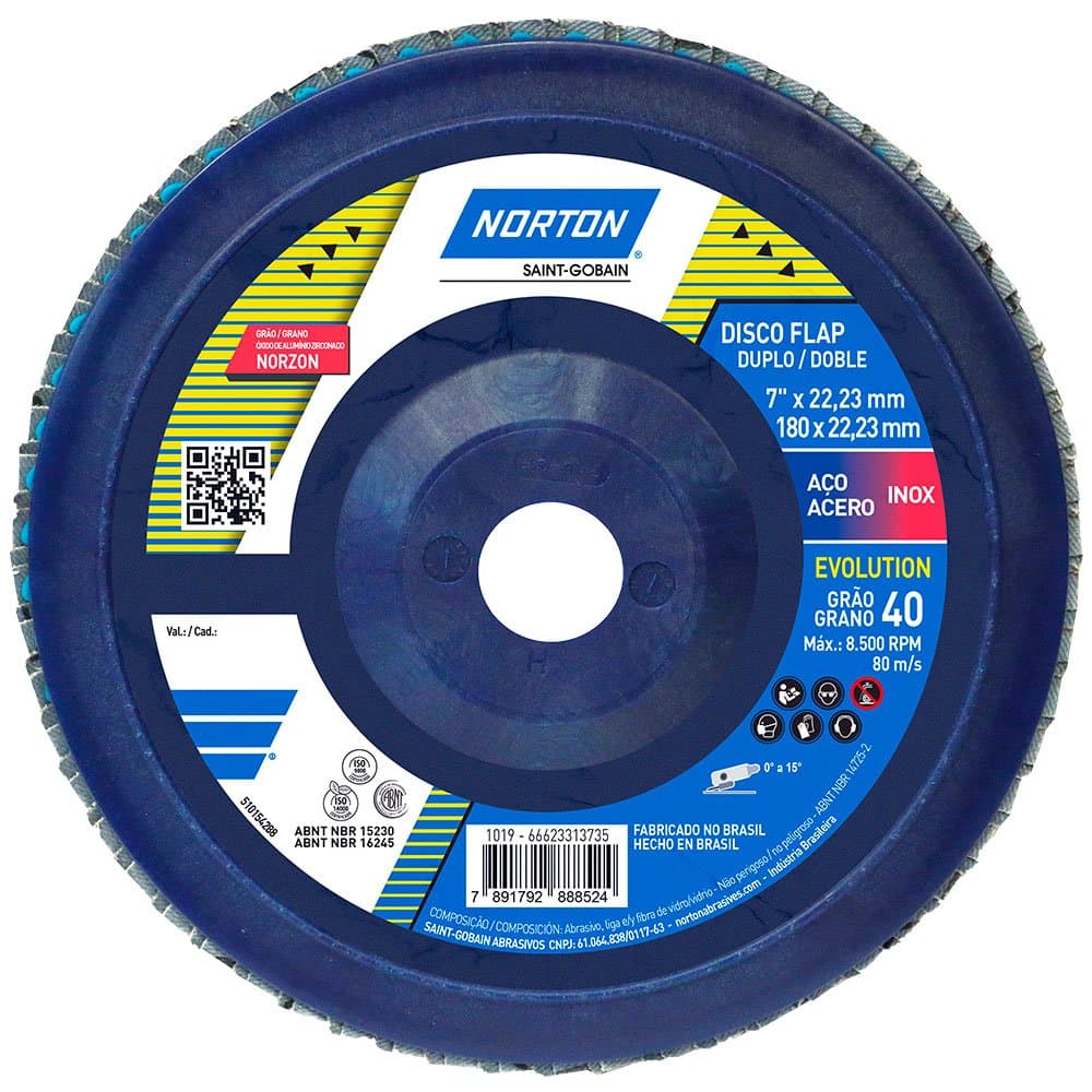 Disco Flap Evolution R822 180mm Grao 40 NORTON-66623313735