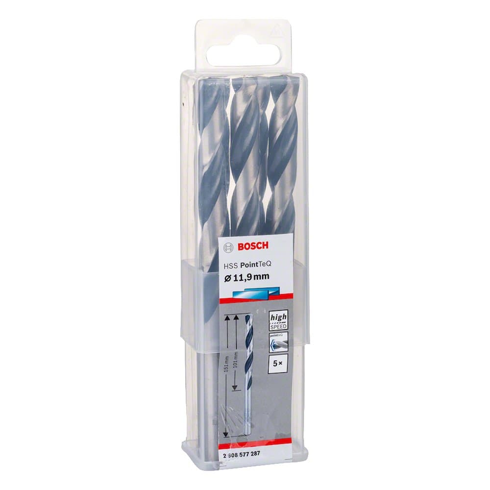 Jogo de Brocas para Metal HSS PointTeQ 119mm com 5 Pecas BOSCH-2608577287