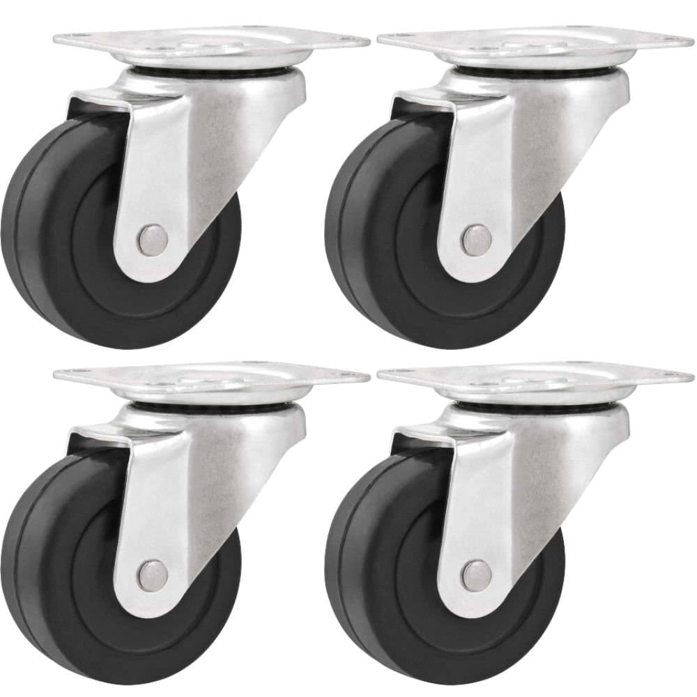 Kit com 4 Rodizios Giratorios Borracha Preto VONDER-K7760