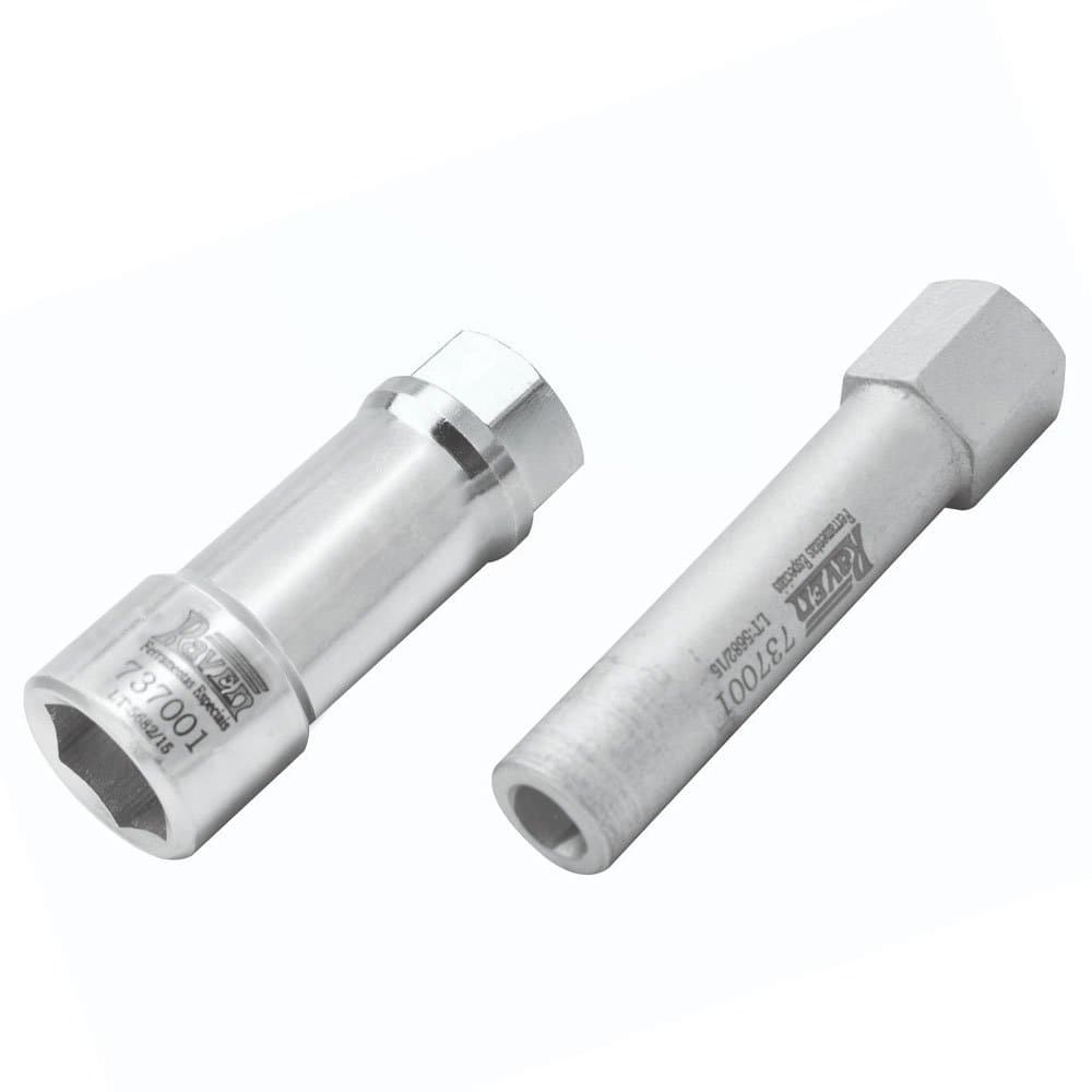 Conjunto Soquete Longo Vazado 18 mm e Adaptador para Porca do Amortecedor Volvo FH RAVEN-737001