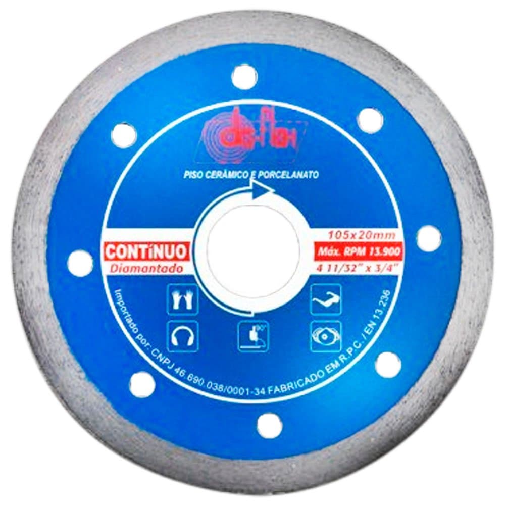 Disco Diamantado Continuo Performance 110 x 20 mm com Bucha de 158mm DISFLEX-21003