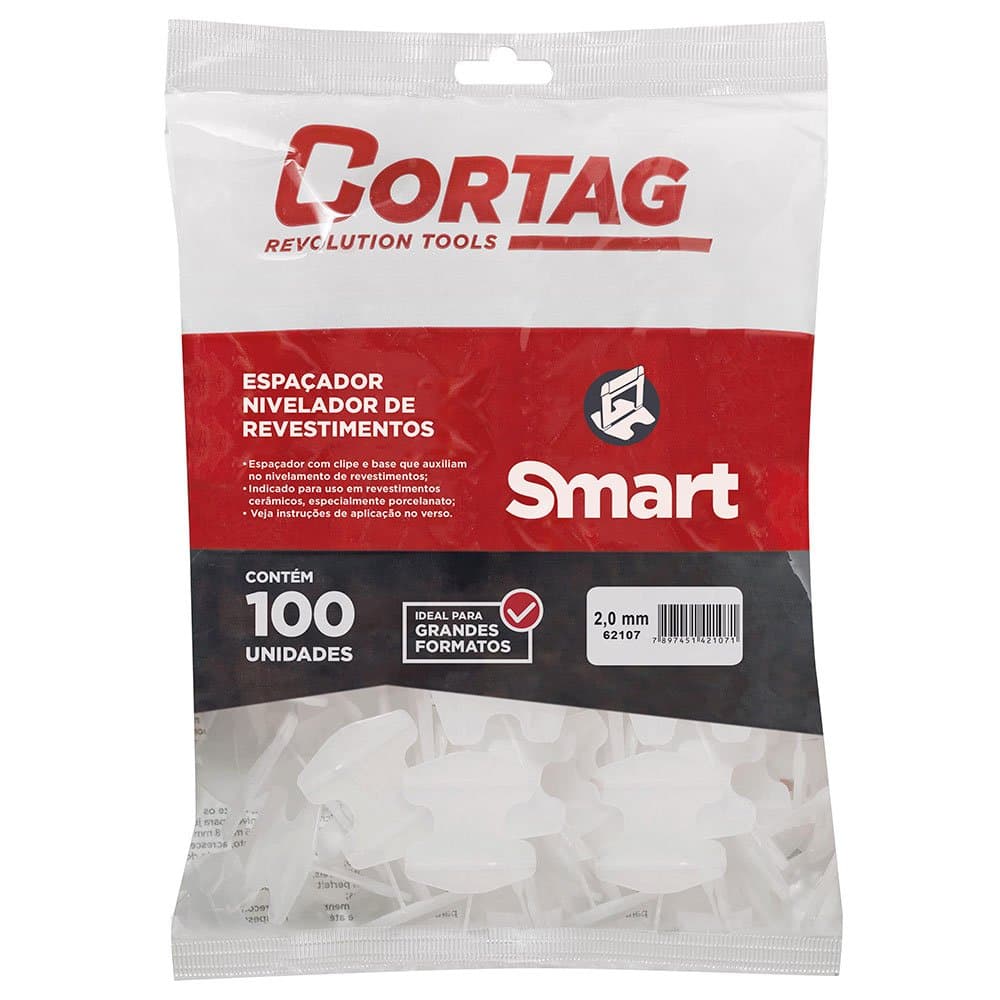 Espacador Nivelador Smart 20mm com 100 Unidades CORTAG-62107