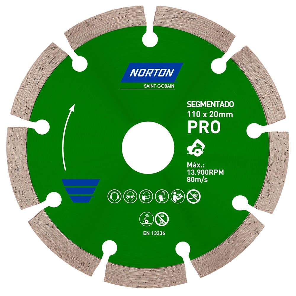Disco de Corte Diamantado Pro Segmentado 110x20mm NORTON-000000070184624361