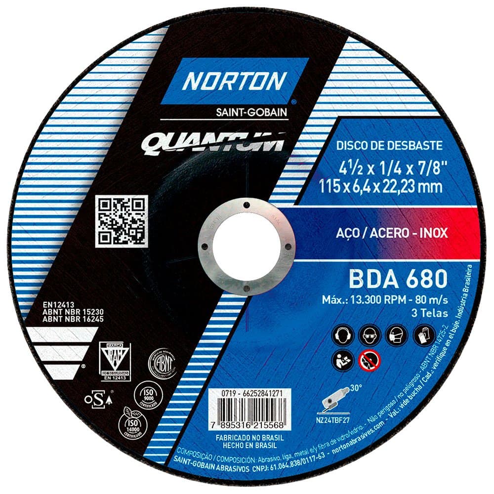 Disco de Desbaste Quantum BDA 680 115x64x2223mm NORTON-66252841271