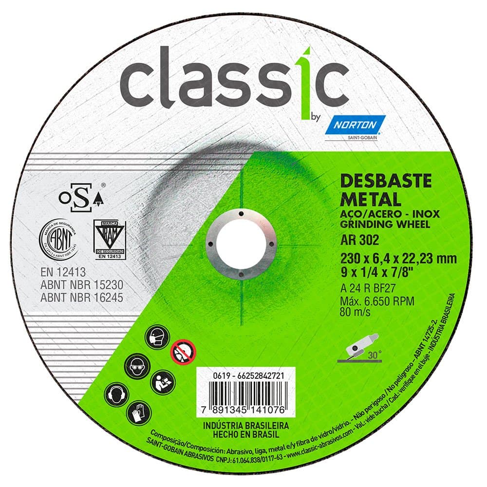 Disco de Desbaste Classic 230 x 64 x 2223mm NORTON-66252842721