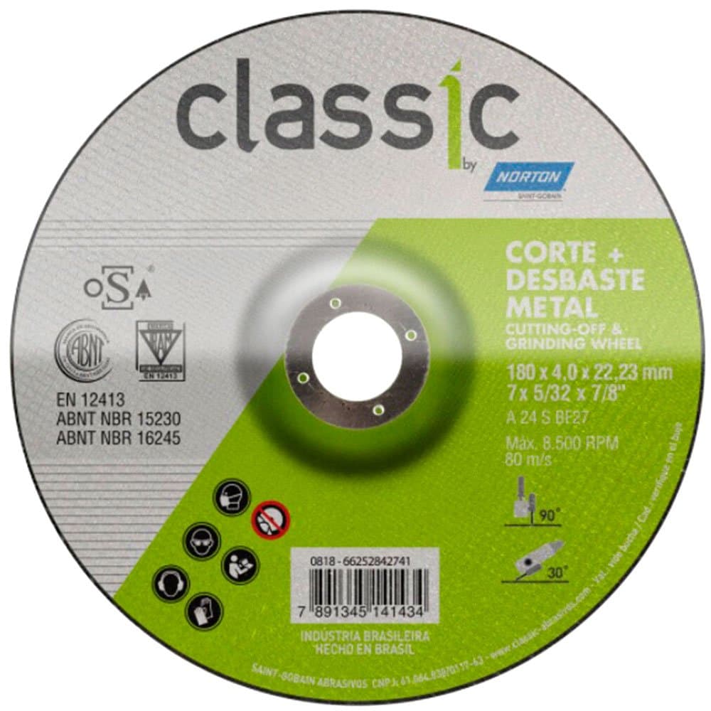 Disco de Desbaste Classic 180 x 4 x 2223mm NORTON-66252842741