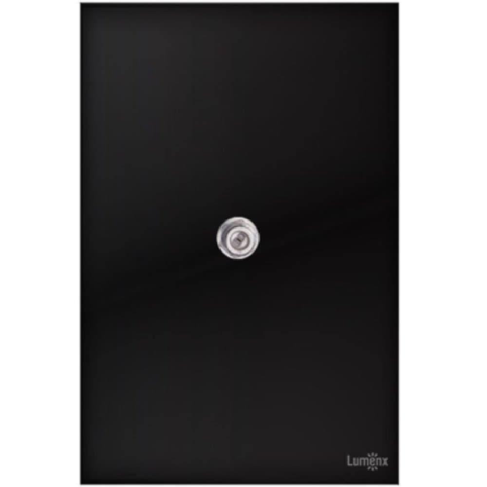 Placa Coxial Glass em Acrilico Preto com 1 Conector LUMENX-TGPCOAXIAL